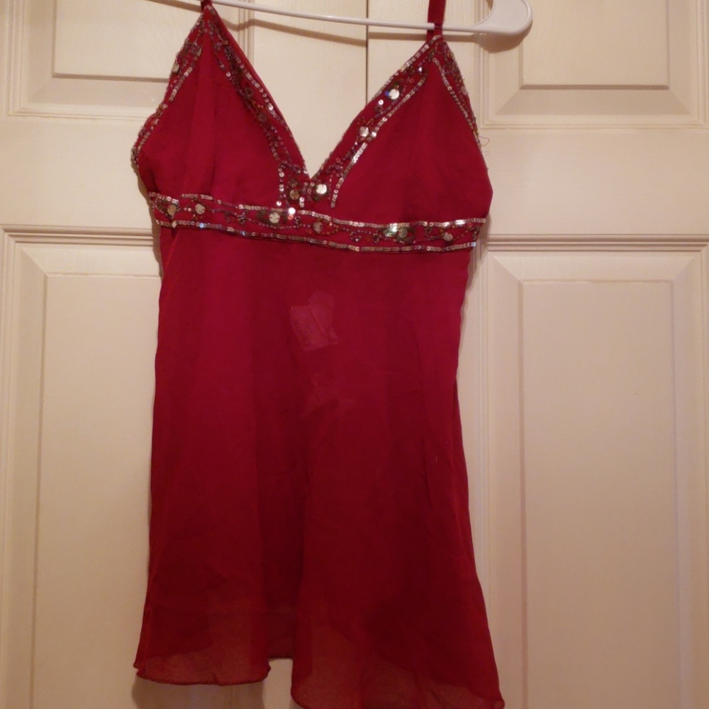 Tank top with sequin on top